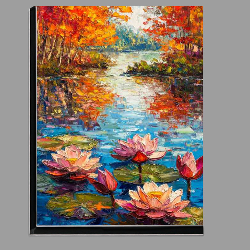Buy Di-Bond : (Lotus flowers and leaves floating on the water)