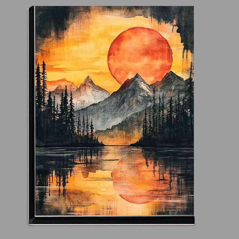 Buy Di-Bond : (Watercolor painting of an epic mountain)