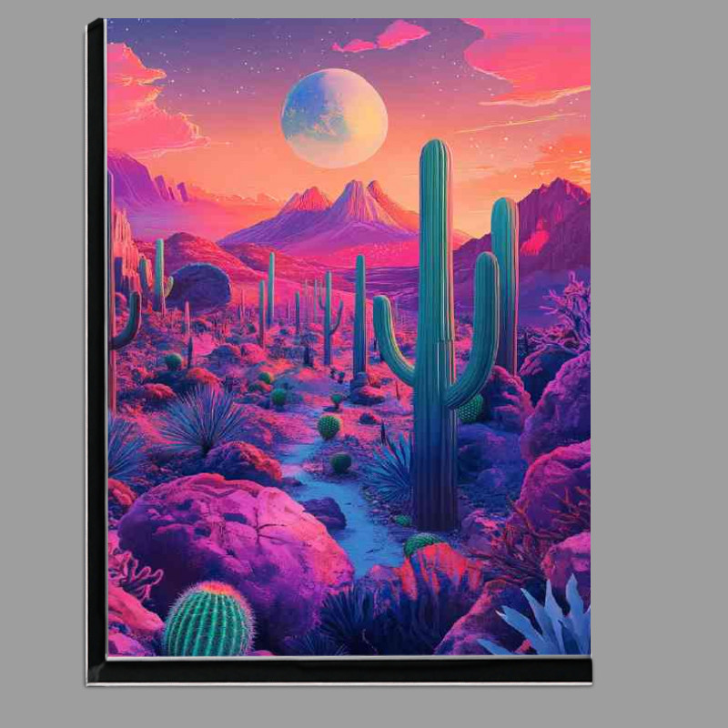 Buy Di-Bond : (Fluid motifs of the desert cacti and surreal landscape)