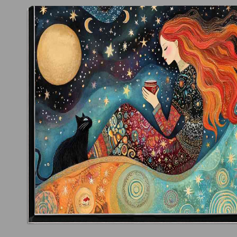 Buy Di-Bond : (Beautiful woman with long red hair sitting on the hils)
