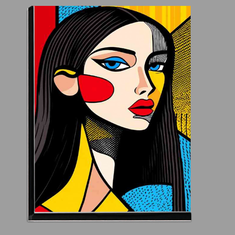 Buy Di-Bond : (Beautiful woman with long black hair full-bodied pop art)