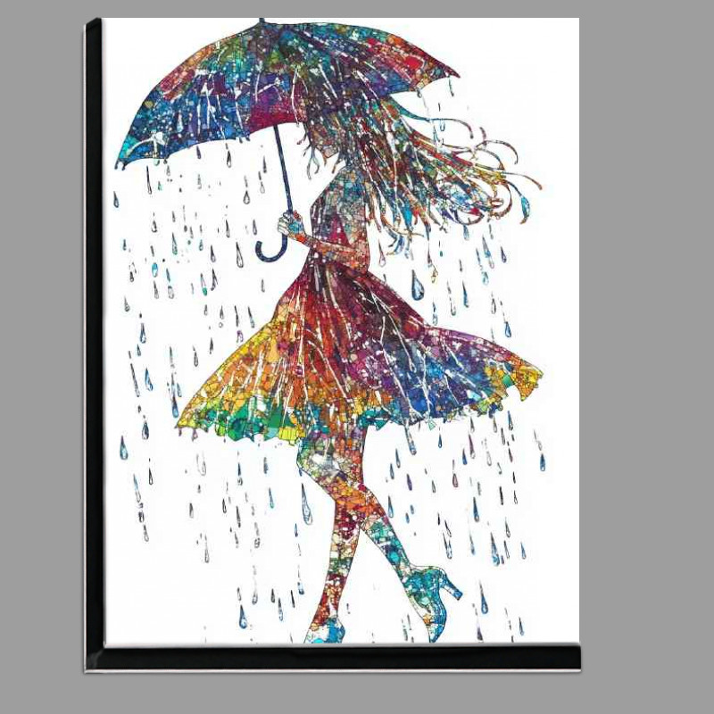 Buy Di-Bond : (Colorful girl with an umbrella in the style of mosaic)