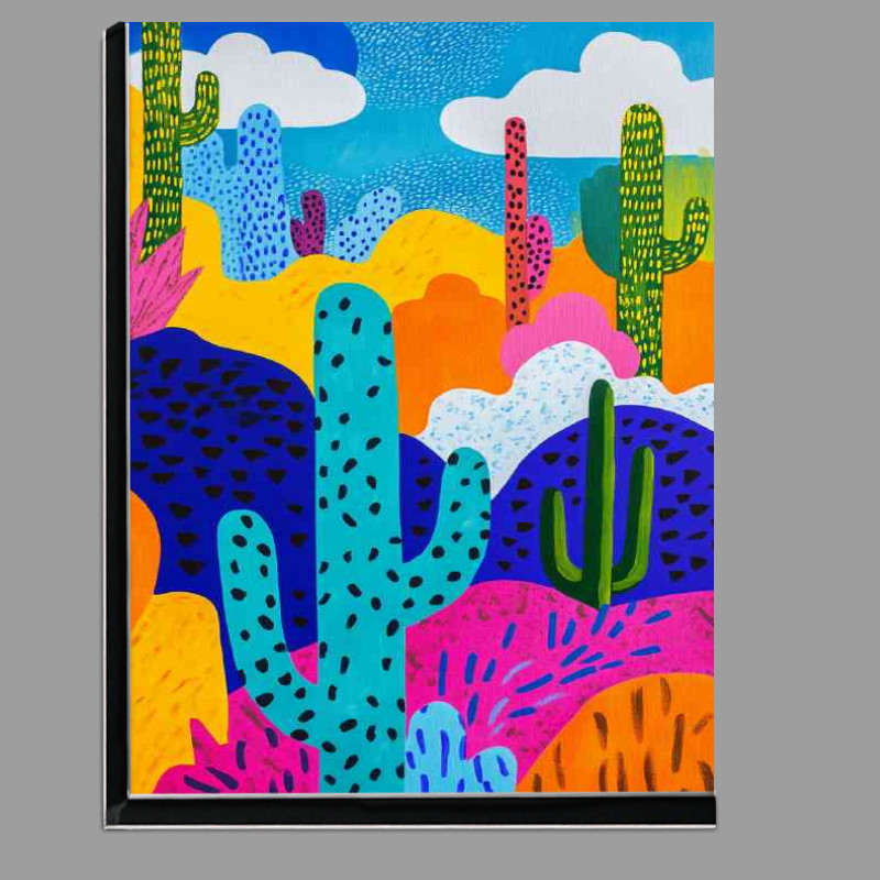 Buy Di-Bond : (A bold and colorful pattern of cacti in the desert)