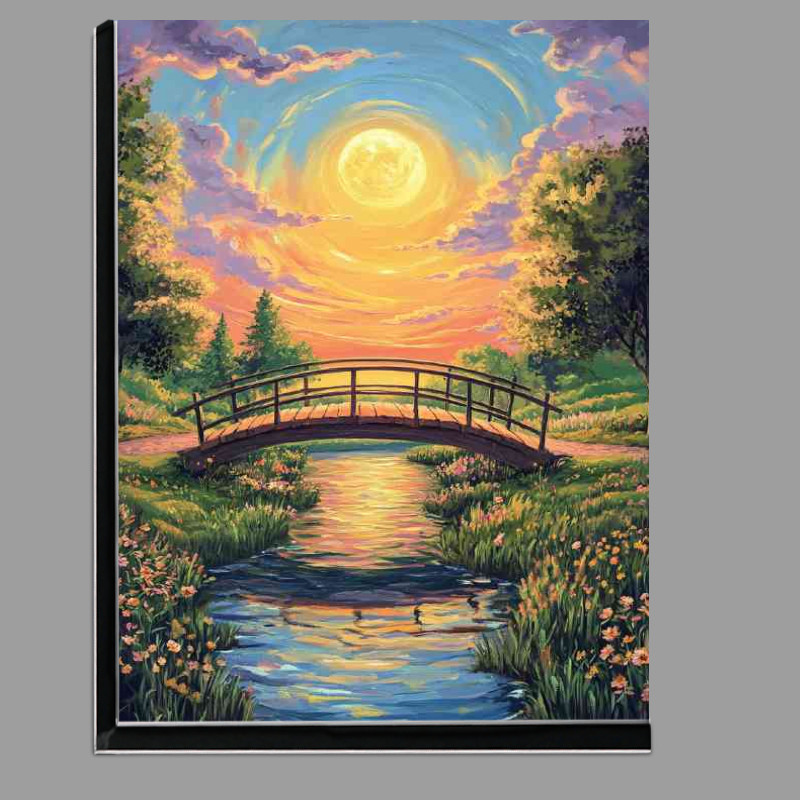 Buy Di-Bond : (Bridge over the river surrounded by trees and grass sun)