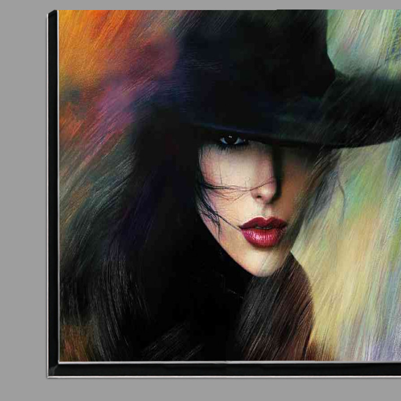 Buy Di-Bond : (Beautiful woman in the style of an oil painting swirls)