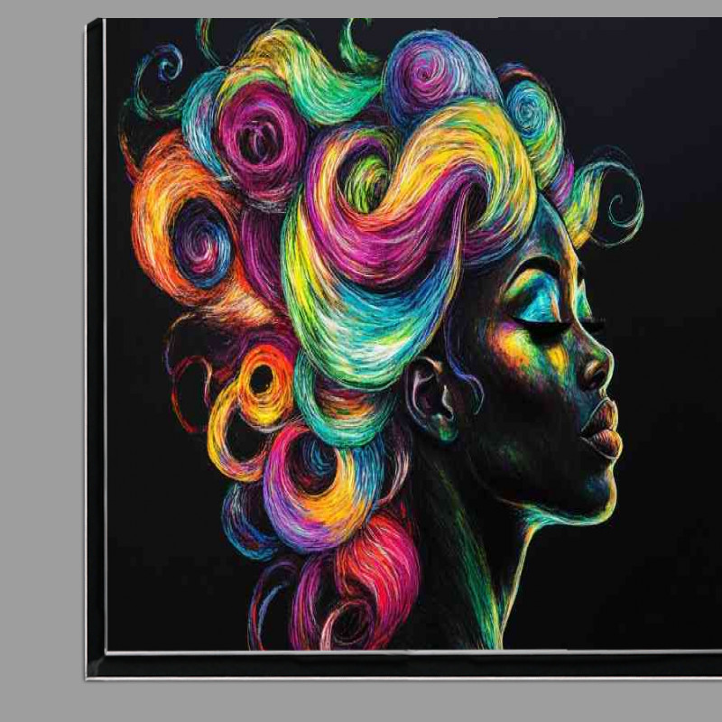 Buy Di-Bond : (Black woman with long colorful hair)