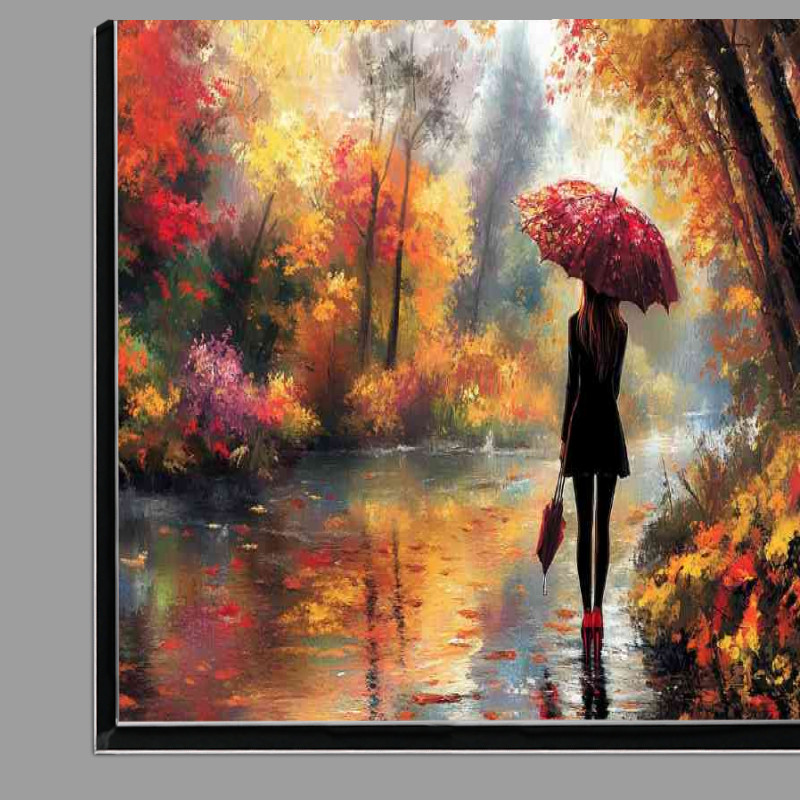 Buy Di-Bond : (Girl in high heels stands by the river holding an umberella)