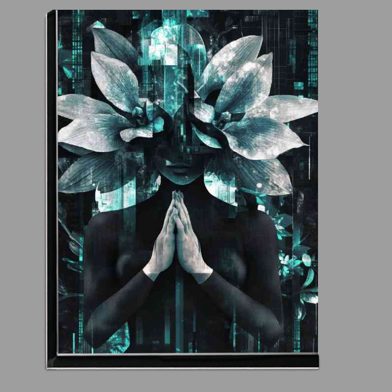Buy Di-Bond : (A glitch art style illustration of a woman)