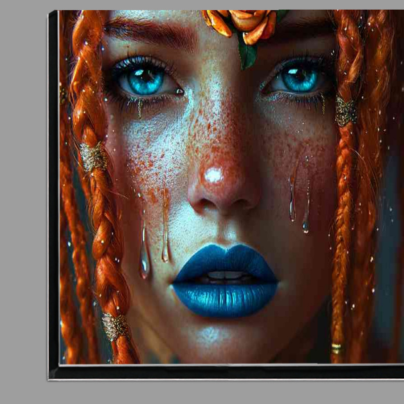 Buy Di-Bond : (Beautiful girl with blue lipstick gold and orange brades)