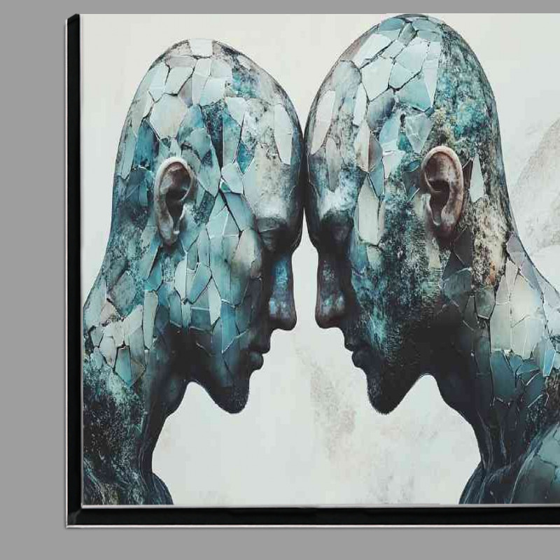Buy Di-Bond : (Two men with their heads touching digital art style)