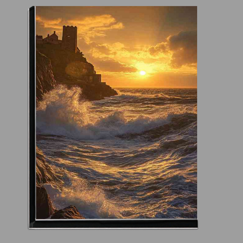 Buy Di-Bond : (A coastal sunset over the cliffs of Guernsey with wav b1ed7a92-98cc-4fe6-9523-819654b14ee3)