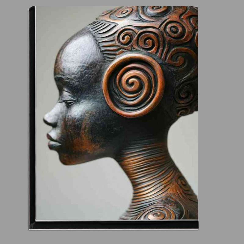 Buy Di-Bond : (African woman sculpture with futuristic ear)