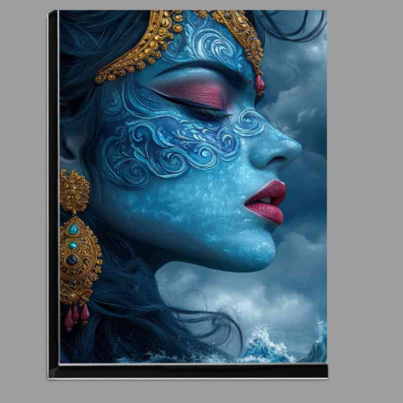 Buy Di-Bond : (Beautiful Indian woman with blue skin ocean waves)
