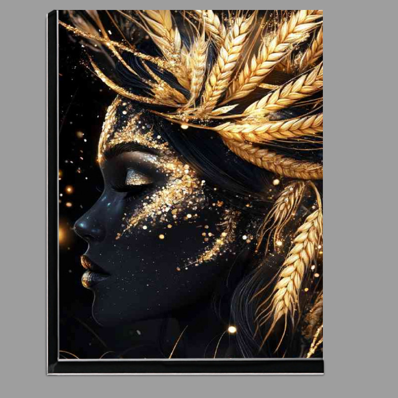 Buy Di-Bond : (Black and gold goddess with wheat glitter)