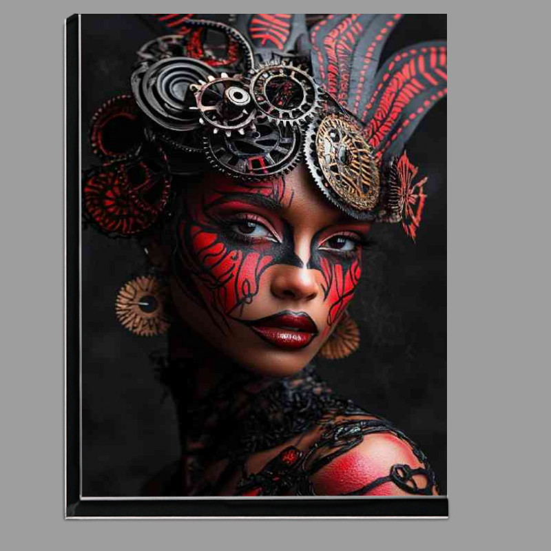 Buy Di-Bond : (Cyberpunk woman with red and black tribal markings)