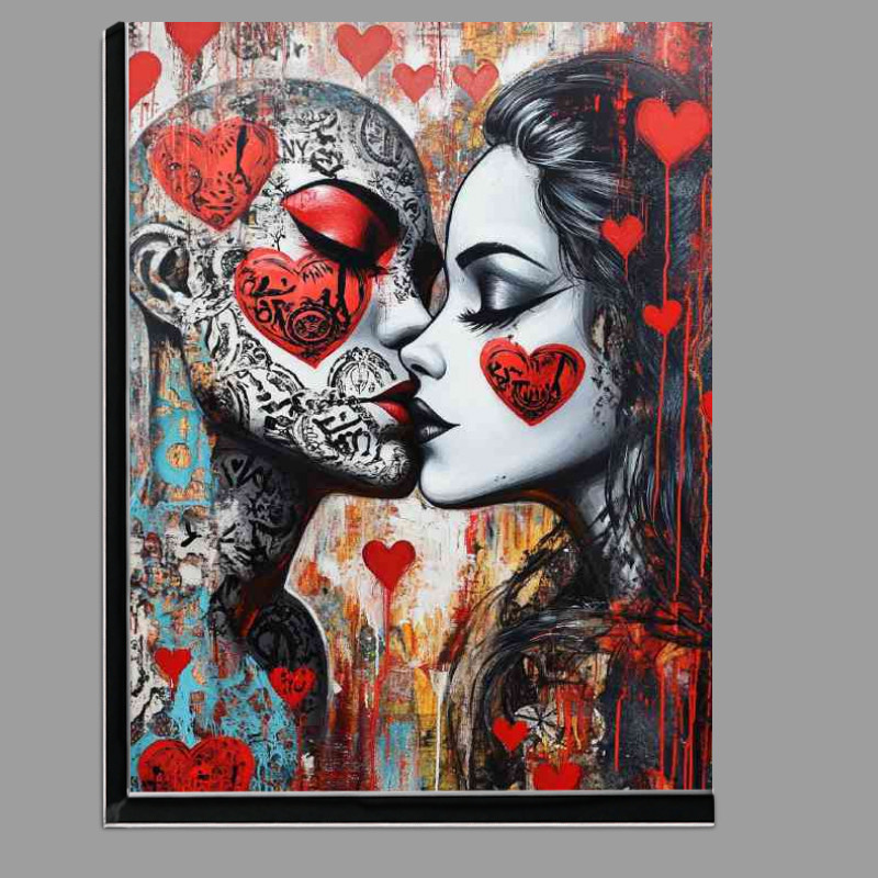 Buy Di-Bond : (Two lovers kissing with one face painted)