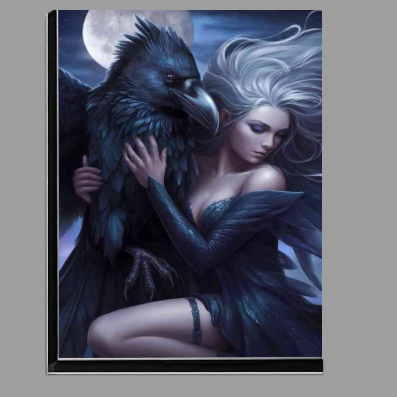 Buy Di-Bond : (Mystical woman with flowing silver hair and a giant crow)