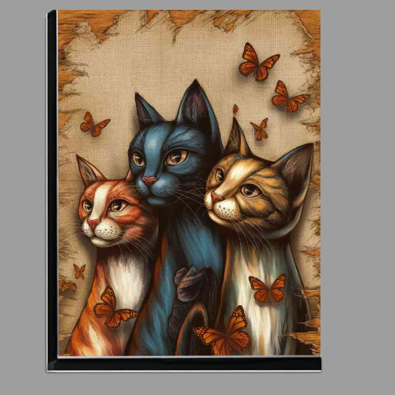 Buy Di-Bond : (Three intricately designed cats with vibrant color)