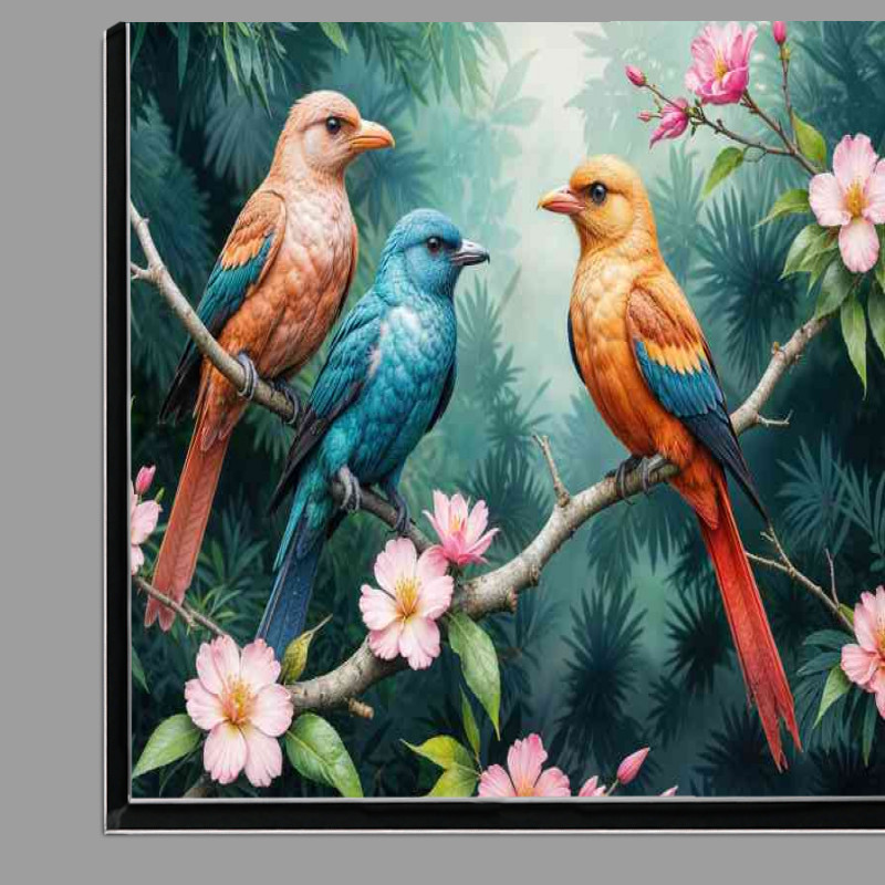 Buy Di-Bond : (three birds percched in a forest)
