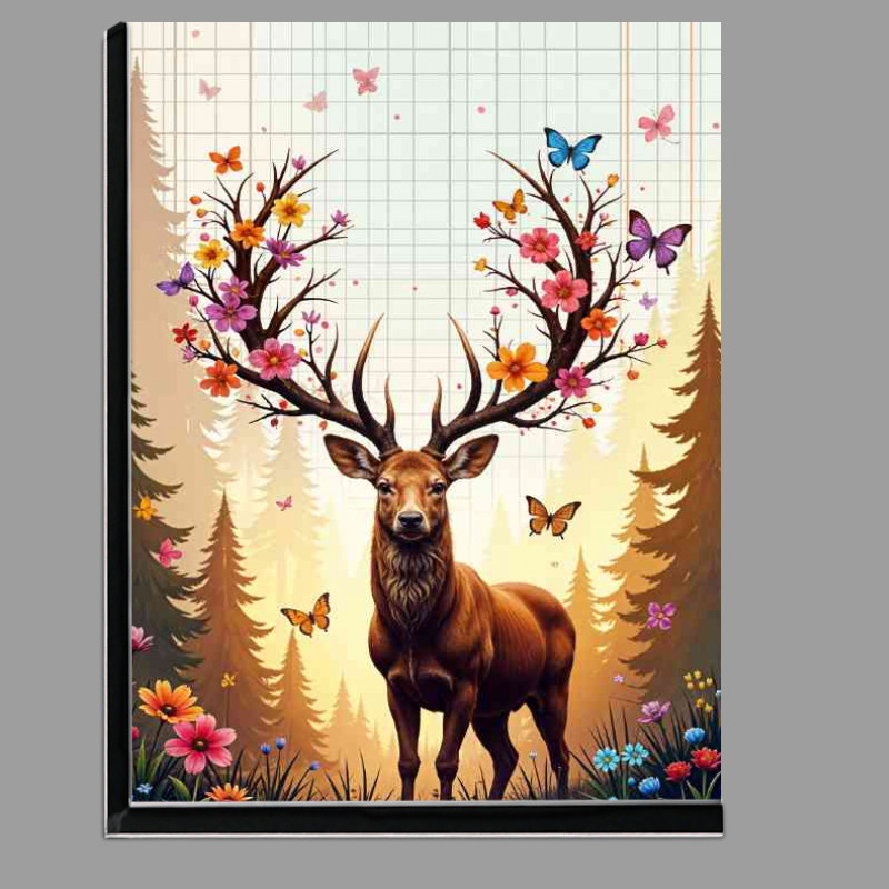 Buy Di-Bond : (Magical deer with butterflies and rainbow flowers)