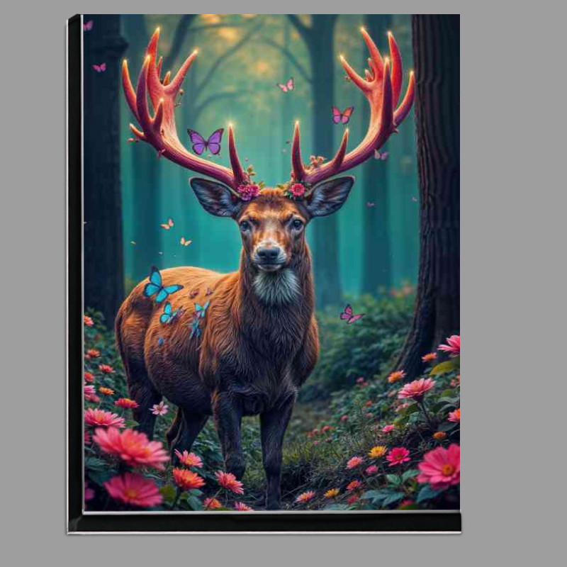 Buy Di-Bond : (Magical stag with neon glowing antlers)