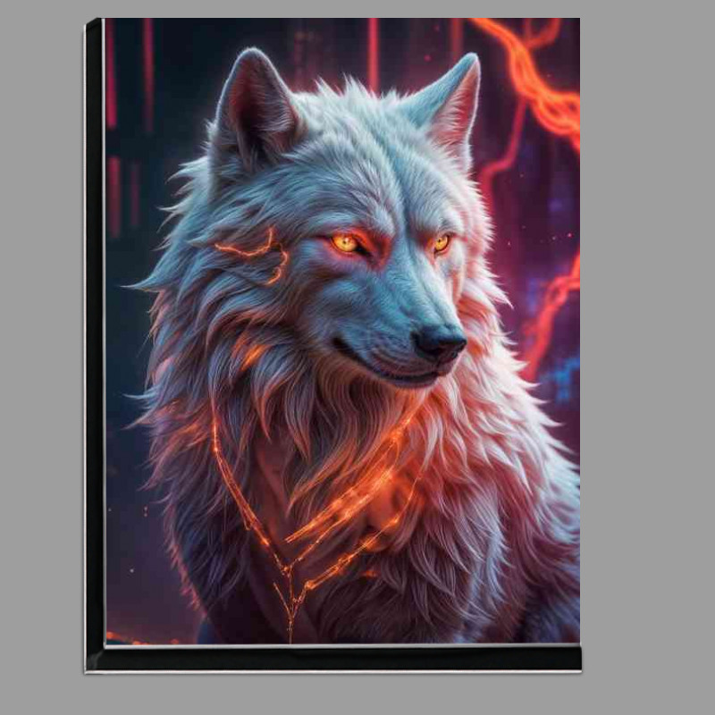 Buy Di-Bond : (Majestic white wolf with flowing fur)