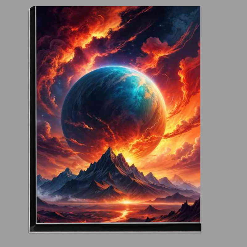 Buy Di-Bond : (Vibrant atmosphere hovering over a mountainous landscape)