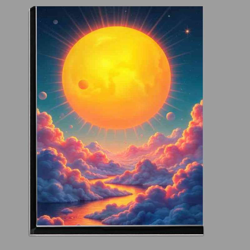 Buy Di-Bond : (Amazing glowing bright sun coludes and mountains)