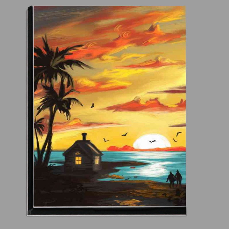 Buy Di-Bond : (Sunset over a serene beach the sky)