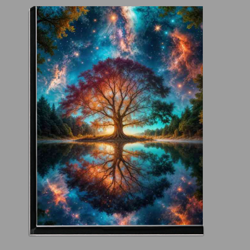 Buy Di-Bond : (Dreamy majestic tree with waater reflection)