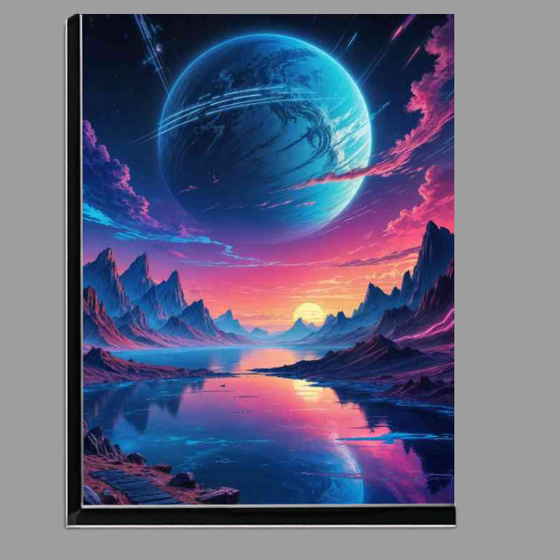 Buy Di-Bond : (Cyberpunk a large blue planet with stripes)