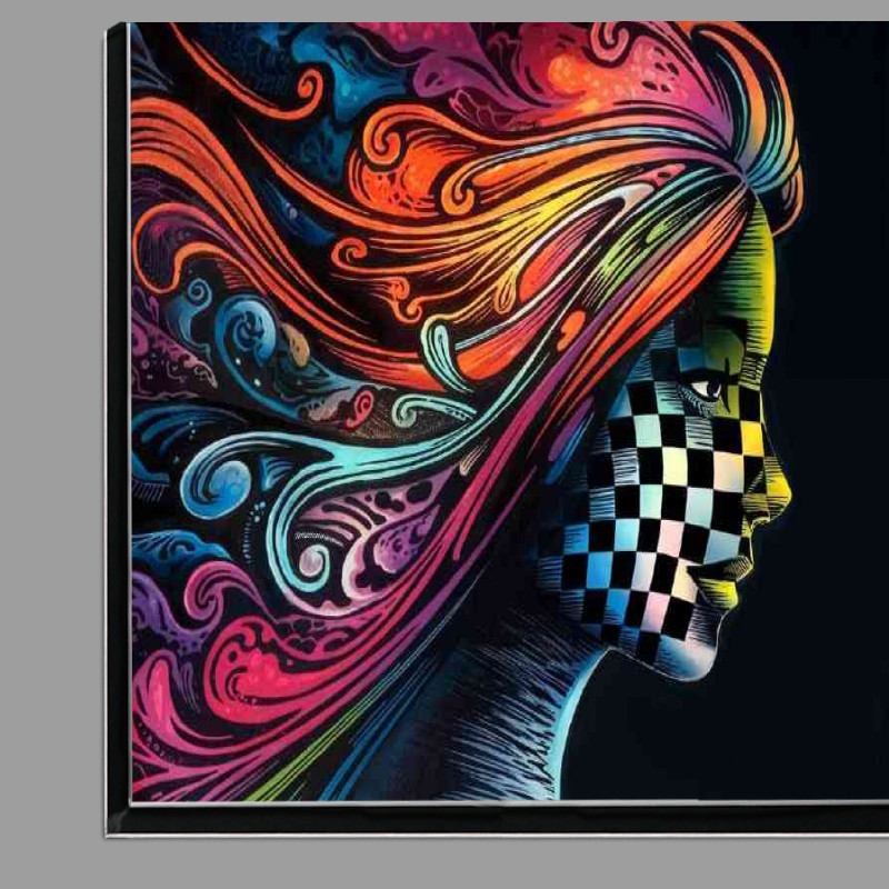 Buy Di-Bond : (Vibrant and intricate artwork lady face)