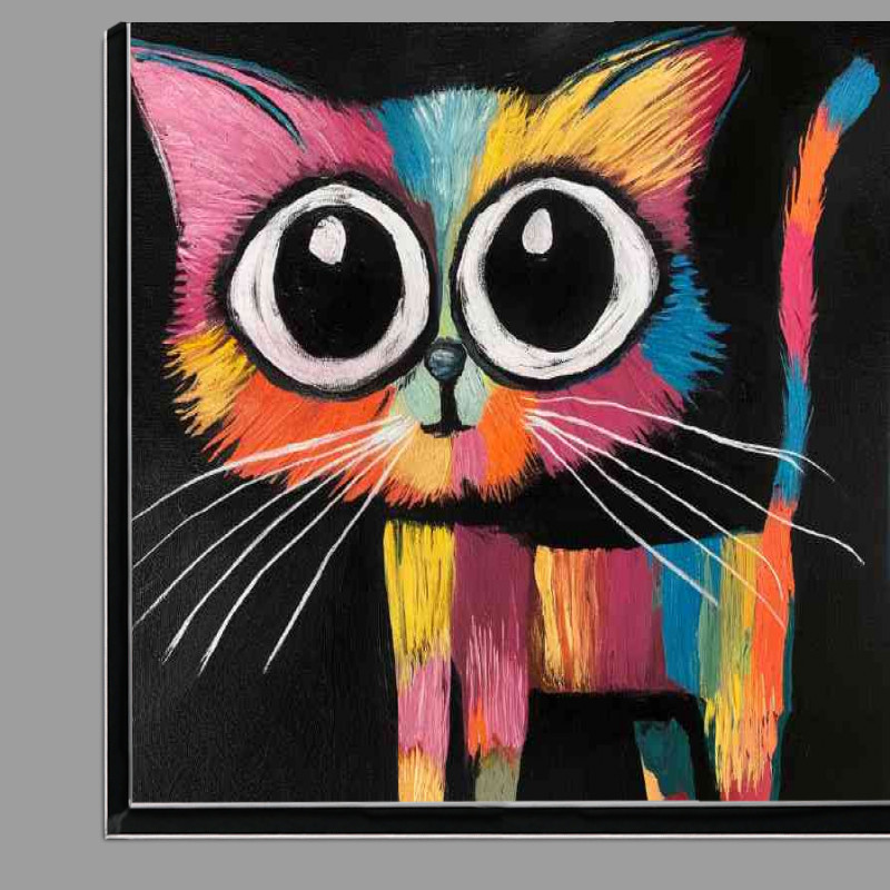 Buy Di-Bond : (An artistic representation of a colourful cat)