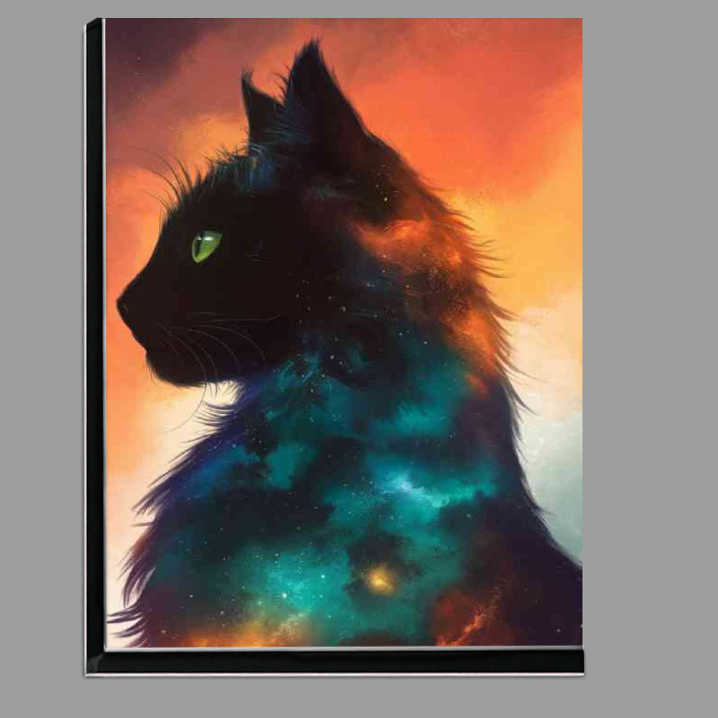 Buy Di-Bond : (Majestic silhouette of a cats profile set)