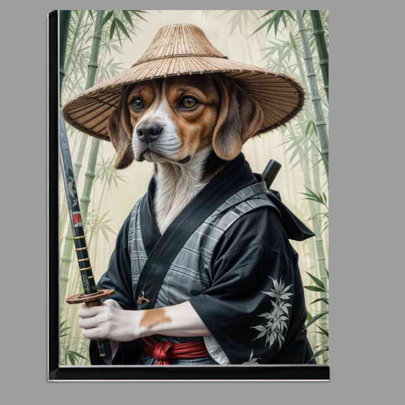 Buy Di-Bond : (Beagle dog samurai warrior in bamboo forest)