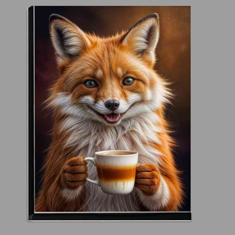 Buy Di-Bond : (Happy red fox with a latte coffee)