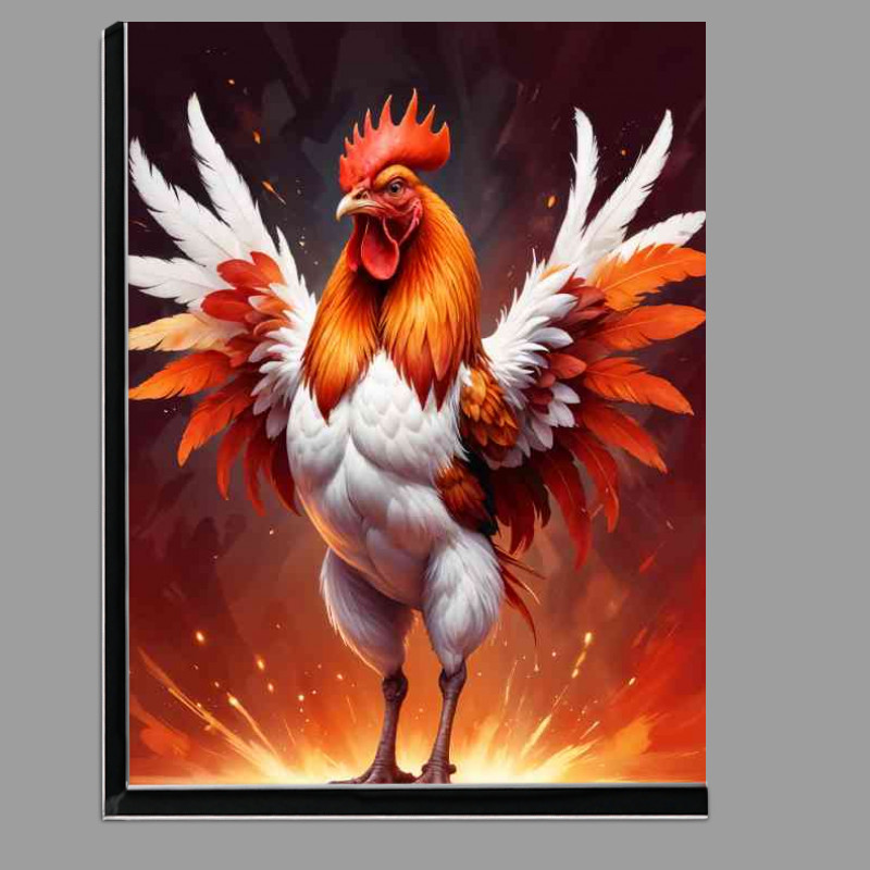 Buy Di-Bond : (White rooster with some colour)