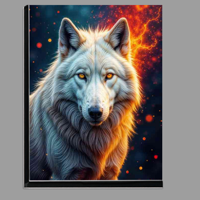 Buy Di-Bond : (The white wolf and firey night sky)