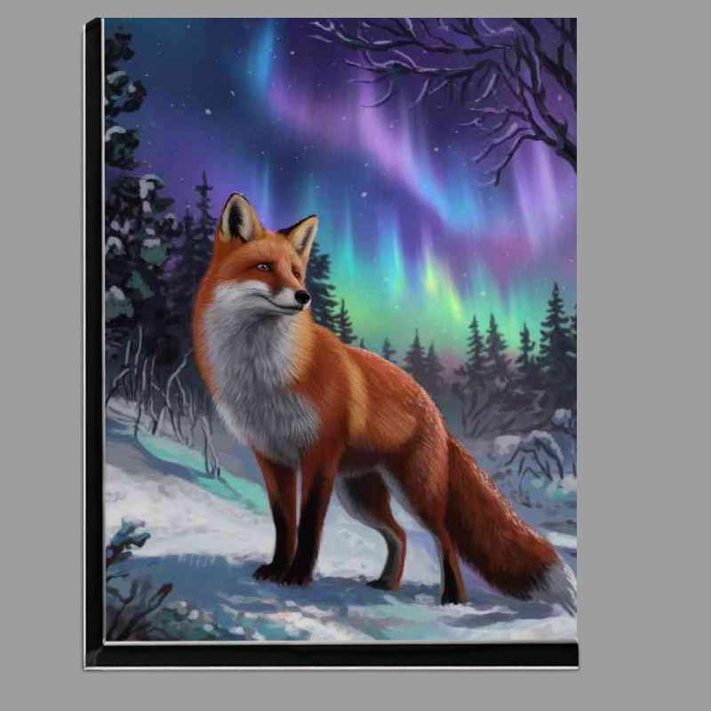 Buy Di-Bond : (Winter landscape with a fox standing)