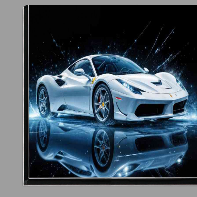 Buy Di-Bond : (Laferrari white light blue tones ferarri style super car)