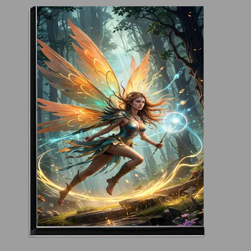Buy Di-Bond : (Female fairy warrior magical with large colorful wings.jpg)