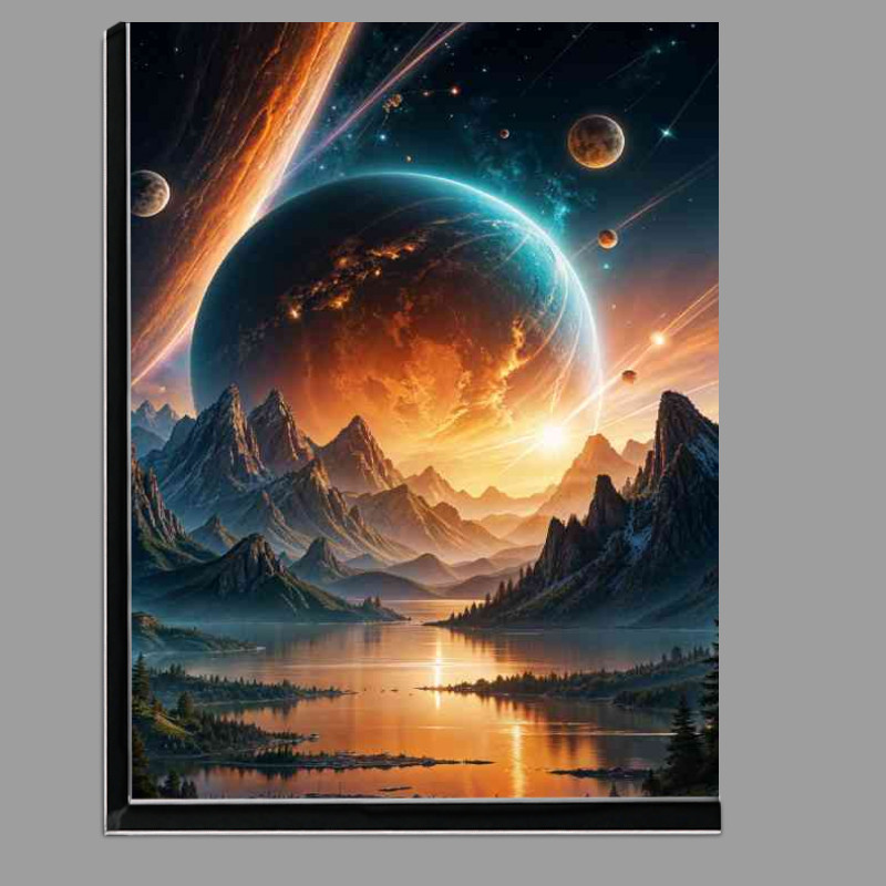 Buy Di-Bond : (Glowing planet in the sky with mountains)