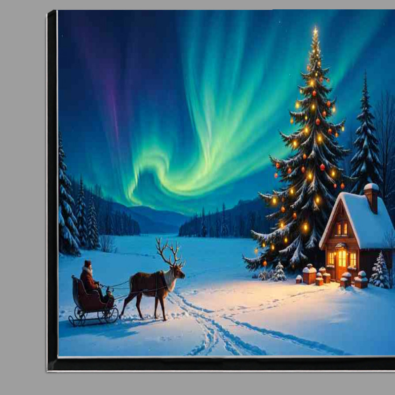Buy Di-Bond : (A snowy night for santa christmas and his sleigh)