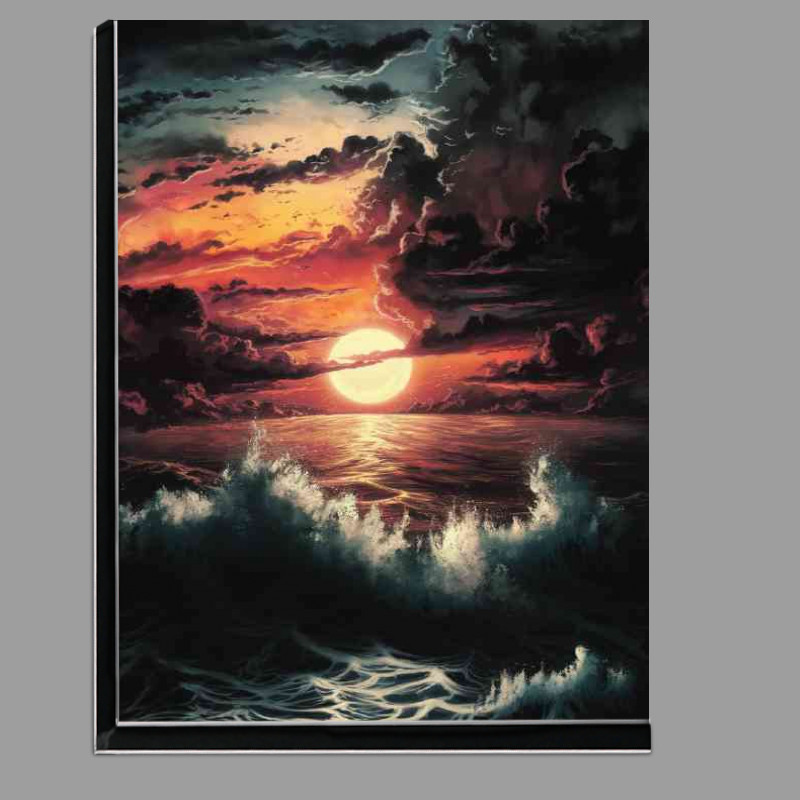 Buy Di-Bond : (Breathtaking sunset over a tumultuous sea)