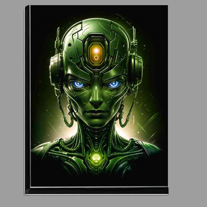 Buy Di-Bond : (Cyberpunk robot head in neon green)