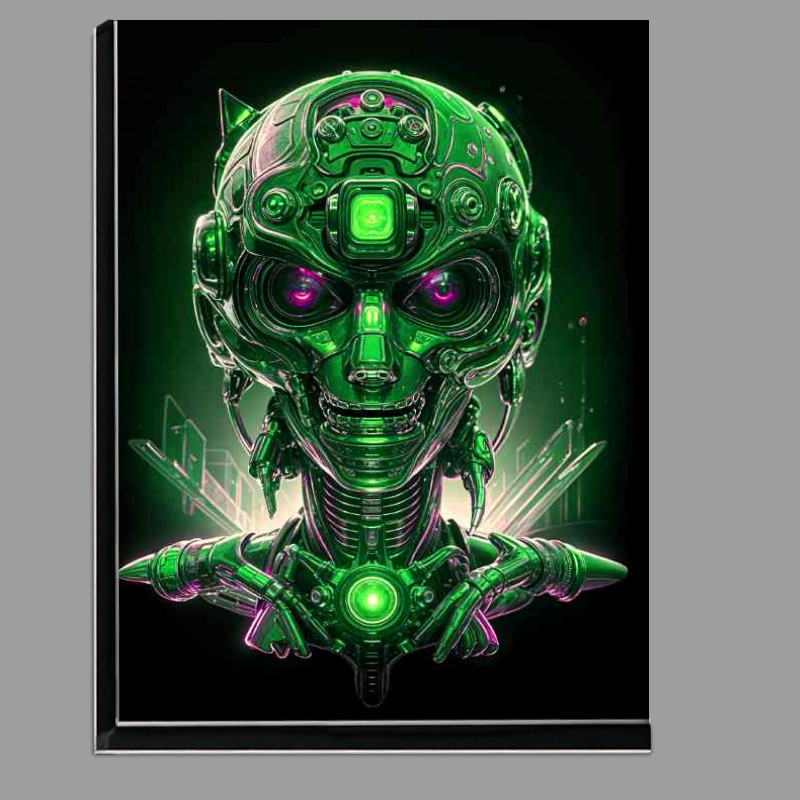Buy Di-Bond : (Cyberpunk robot head neon green)