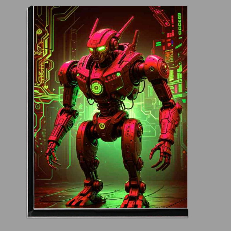 Buy Di-Bond : (Cyberpunk robot in neon green and red)