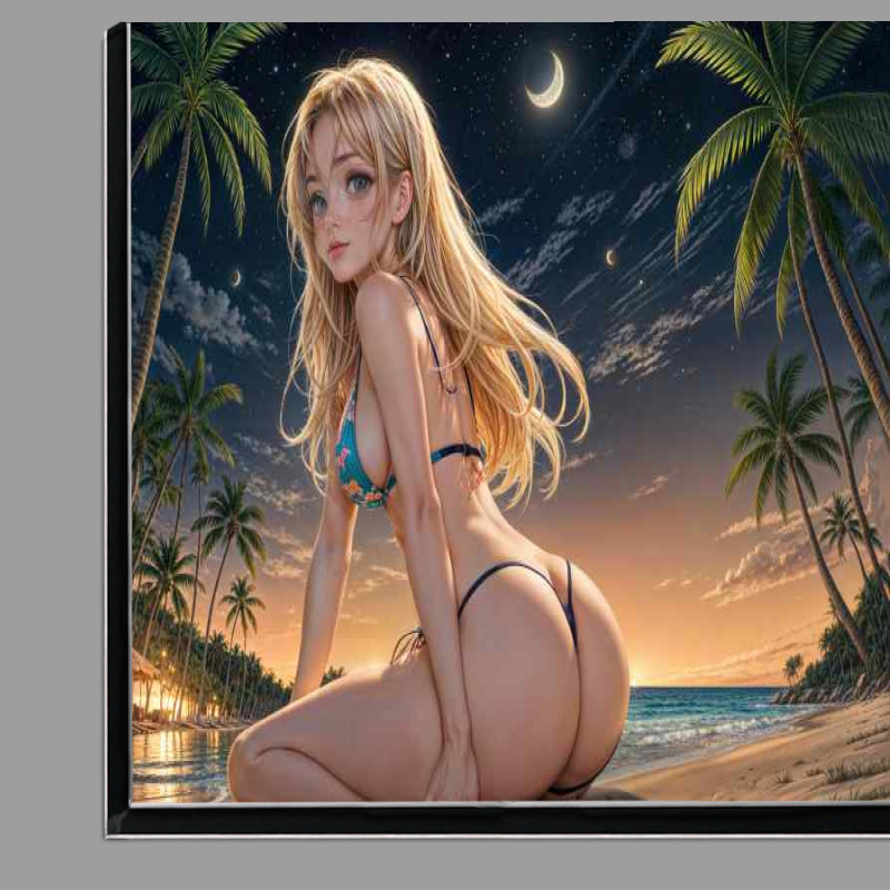 Buy Di-Bond : (Animae girl at night on the sea front)
