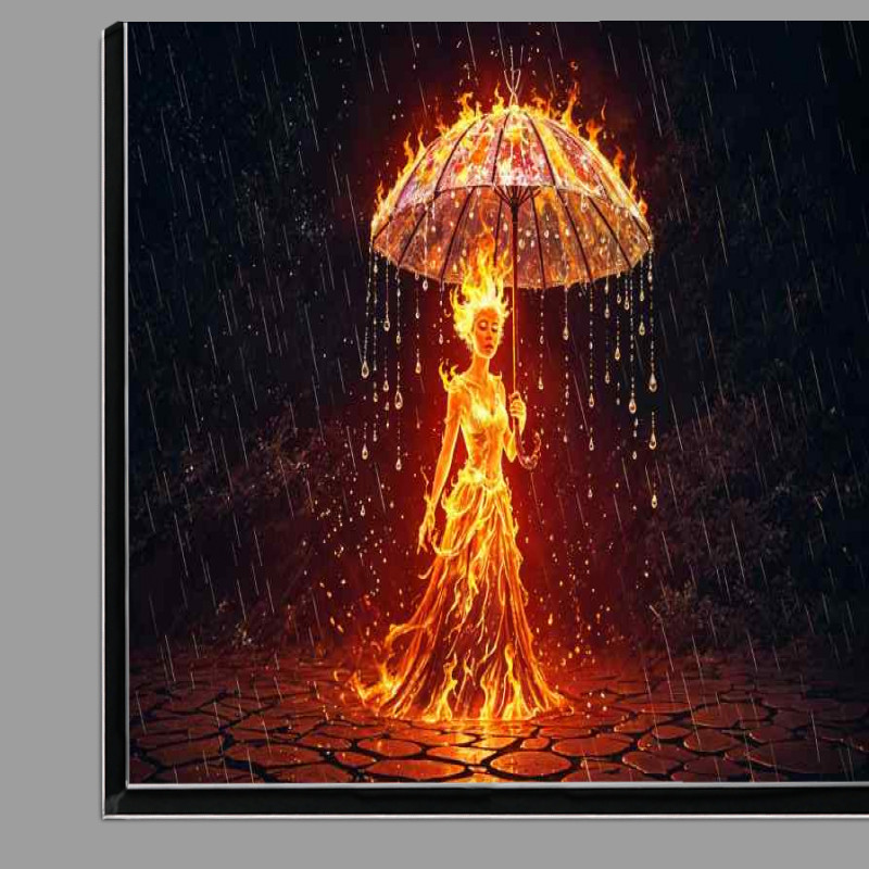 Buy Di-Bond : (Fire lady walking in the rain)