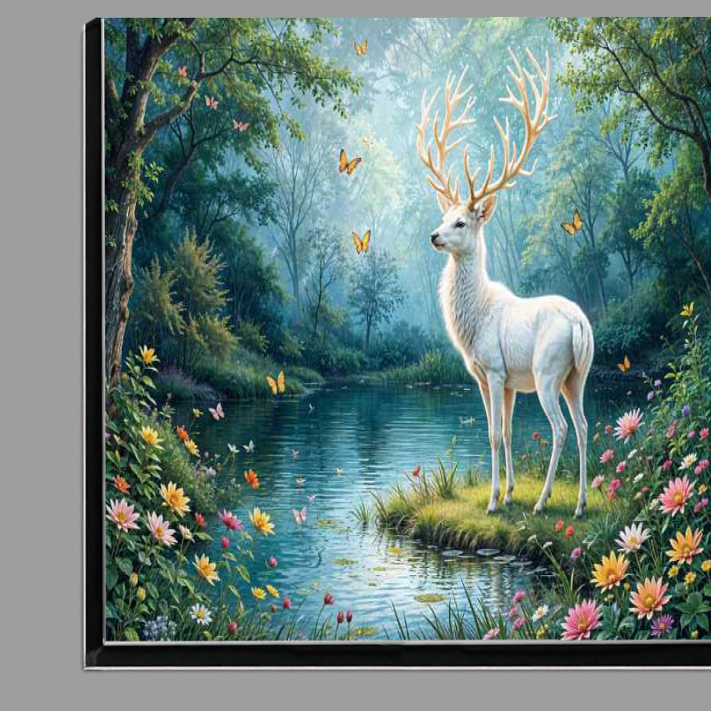 Buy Di-Bond : (Magical white deer in the woodlands)